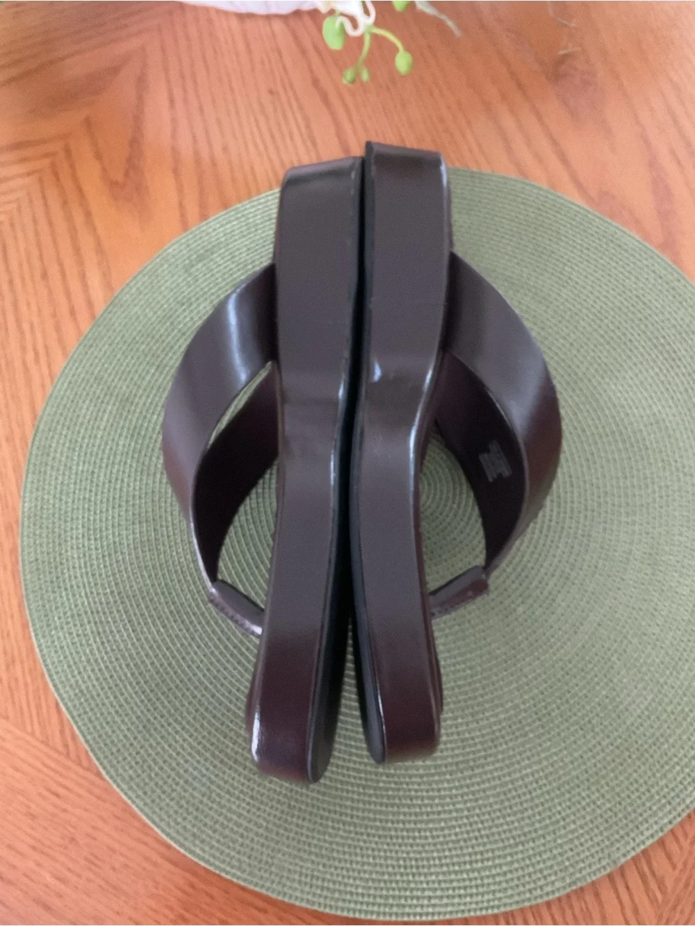 Zara Brown Like New Flat Strap Platform Sandals size 9.5 (40)